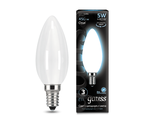 Лампа Gauss LED Filament Candle OPAL E14 5W 4100К