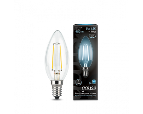 Лампа Gauss LED Filament Candle E14 5W 4100К