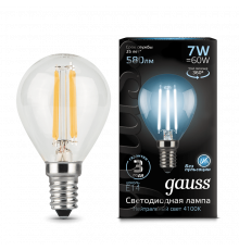Лампа Gauss LED Filament Globe E14 7W 4100K