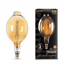 Лампа Gauss LED Vintage Filament Flexible BT180 8W E27 180*360mm Golden 2400K