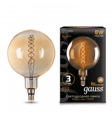 Лампа Gauss LED Vintage Filament Flexible G200 8W E27 200*300mm Golden 2400K