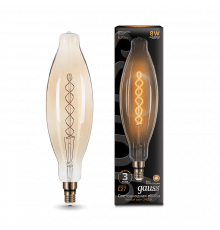 Лампа Gauss Led Vintage Filament Flexible BT120 8W E27 120*420mm Golden 2400K