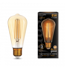 Лампа Gauss LED Filament ST64 E27 8W Golden 2400К