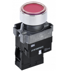 Кнопка управления LA167-BWF3472 d=22мм RC 1р с подсветкой красная IEK