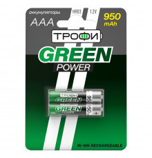 Аккумуляторы NiMH (никель-металлгидридные) Трофи HR03-2BL 950 mAh GREEN POWER