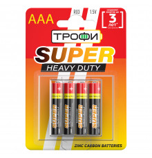 Батарейки Трофи R03-4BL SUPER HEAVY DUTY Zinc