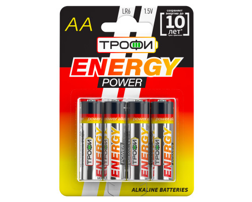 Батарейки Трофи LR6-4BL ENERGY POWER Alkaline