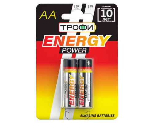 Батарейки Трофи LR6-2BL ENERGY POWER Alkaline