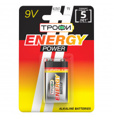 Батарейки Трофи 6LR61-1BL ENERGY POWER Alkaline