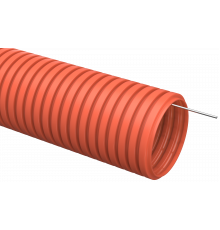 Труба гофрированная ПНД d=20мм с зондом оранжевая (100м) IEK