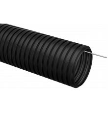 Труба гофрированная ПНД d=25мм с зондом черная (10м) IEK