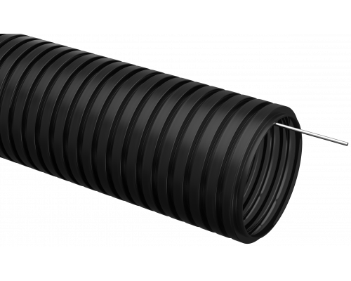 Труба гофрированная ПНД d=25мм с зондом черная (25м) IEK