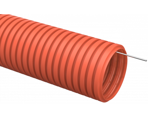 Труба гофрированная ПНД d=40мм с зондом оранжевая (15м) IEK