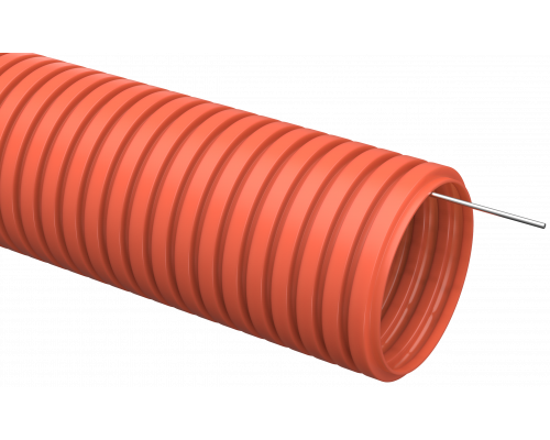 Труба гофрированная ПНД d=50мм с зондом оранжевая (15м) IEK