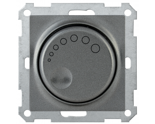 Светорегулятор поворотный с индикацией СС10-1-1-Б 600Вт BOLERO антрацит IEK