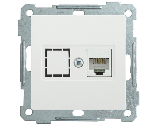 Розетка компьютерная РК11-1-Б RJ45 Cat6 BOLERO белый IEK