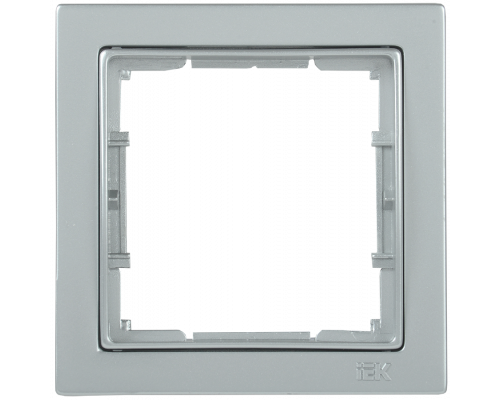 Рамка 1-местная квадратная РУ-1-БС BOLERO Q1 серебряный IEK
