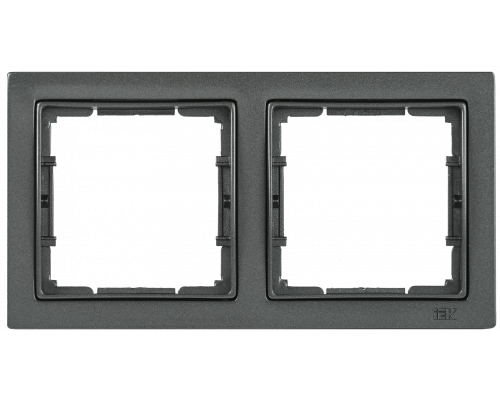 Рамка 2-местная квадратная РУ-2-БА BOLERO Q1 антрацит IEK