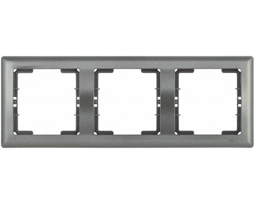 Рамка 3-местная горизонтальная РГ-3-БА BOLERO антрацит IEK