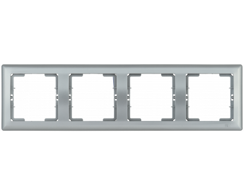 Рамка 4-местная горизонтальная РГ-4-БС BOLERO серебряный IEK