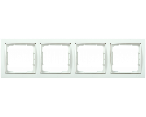 Рамка 4-местная квадратная РУ-4-ББ BOLERO Q1 белый IEK
