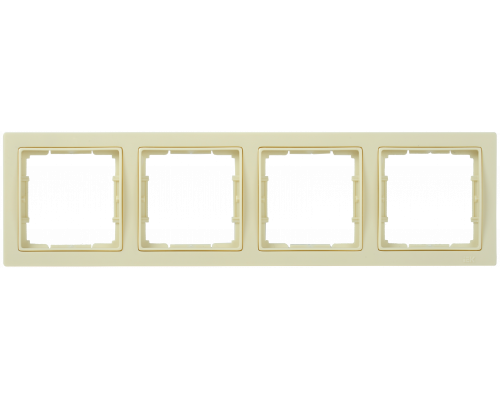 Рамка 4-местная квадратная РУ-4-БК BOLERO Q1 кремовый IEK  с доставкой по Санкт-Петербургу и по всей России.