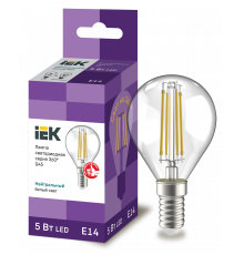 Лампа светодиодная G45 шар прозрачная 5Вт 230В 4000К E14 серия 360° IEK