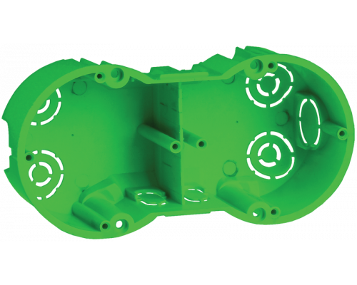 Коробка установочная КМ40023 2-х местная 141х70x45мм для полых стен (с саморезами и металлическими лапками) IEK