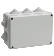Коробка распаячная КМ41242 для открытой проводки 150х110х70мм IP55 (RAL 7035, 10 гермовводов) IEK
