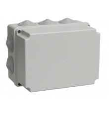 Коробка распаячная КМ41245 для открытой проводки 190х140х120мм IP44 (RAL 7035, 10 гермовводов) IEK