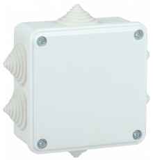 Коробка распаячная КМ для открытой проводки 100х100х45мм IP44 6 вводов белая IEK
