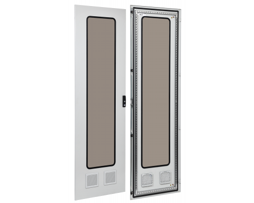FORMAT Дверь металлическая со стеклом 2 вентиляционных отверстия 2000х600мм IEK