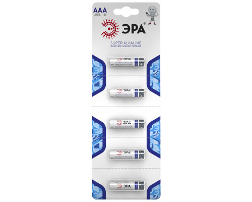 Батарейки ЭРА LR03-5BL Strip SUPER Alkaline