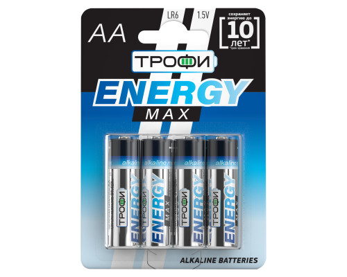 Батарейки Трофи LR6-4BL ENERGY MAX Alkaline