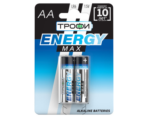 Батарейки Трофи LR6-2BL ENERGY MAX Alkaline