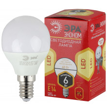 Лампочка светодиодная ЭРА RED LINE ECO LED P45-6W-827-E14 E14 / Е14 6Вт шар теплый белый свет