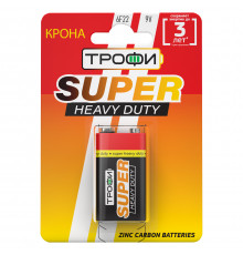 Батарейки Трофи 6F22-1BL SUPER HEAVY DUTY Zinc