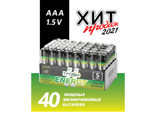 Батарейки Трофи LR03-40 bulk ENERGY Alkaline