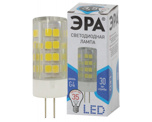 Лампочка светодиодная ЭРА STD LED JC-3,5W-220V-CER-840-G4 G4 3,5Вт керамика капсула нейтральный белый свет