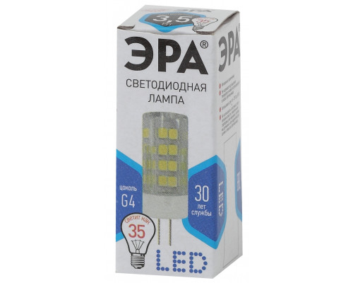 Лампочка светодиодная ЭРА STD LED JC-3,5W-220V-CER-840-G4 G4 3,5Вт керамика капсула нейтральный белый свет