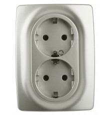 12-2106-15 ЭРА Розетка 2X2P+E Schuko, 16A-250В, IP20, Эра12, перламутр