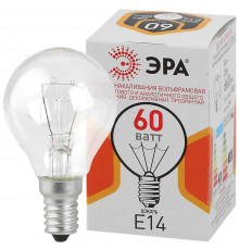 Лампочка ЭРА P45 60Вт Е14 / E14 230В шар прозрачный цветная упаковка