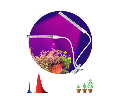 Светильник для растений на прищепке ЭРА FITO-20W-АLED красно-синего спектра 12 Вт
