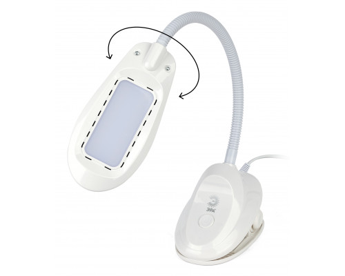 Настольный светильник ЭРА NLED-478-8W-W светодиодный на прищепке белый