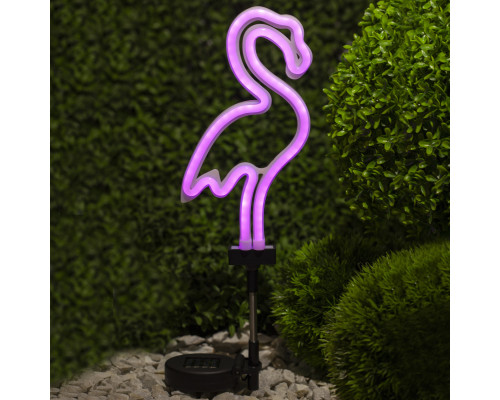 ERASF012-30 ЭРА Садовый неоновый светильник Фламинго на солнечной батарее