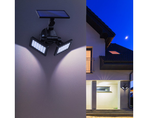 ERAFS020-41 ЭРА Фасадный светильник с двумя световыми панелями на солнечной батарее,2х24LED,180lm