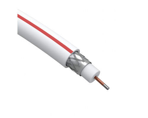 ЭРА Кабель коаксиальный SAT 50 M,75 Ом, CCS/(оплётка Al 75%), PVC, цвет белый, бухта 100 м, SIMPLE (