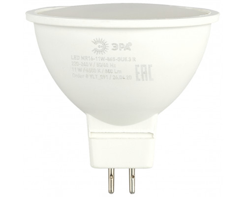 Лампочка светодиодная ЭРА RED LINE LED MR16-11W-865-GU5.3 R GU5.3 11 Вт софит холодный дневной свет