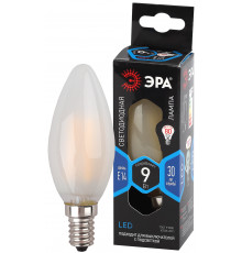 Лампочка светодиодная ЭРА F-LED B35-9w-840-E14 frost Е14 / Е14 9Вт филамент свеча матовая нейтральный белый свет