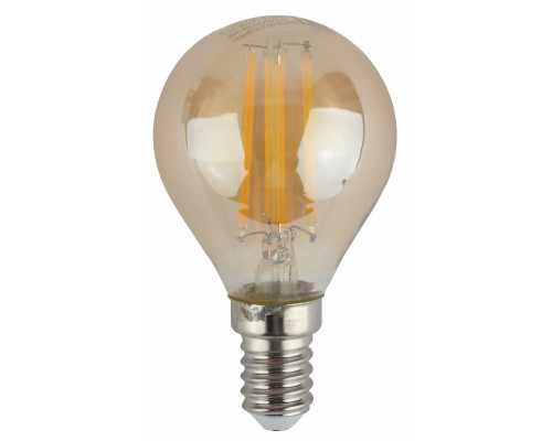 Лампочка светодиодная ЭРА F-LED P45-7W-827-E14 gold E14 / Е14 7Вт филамент шар золотистый теплый белый свет
